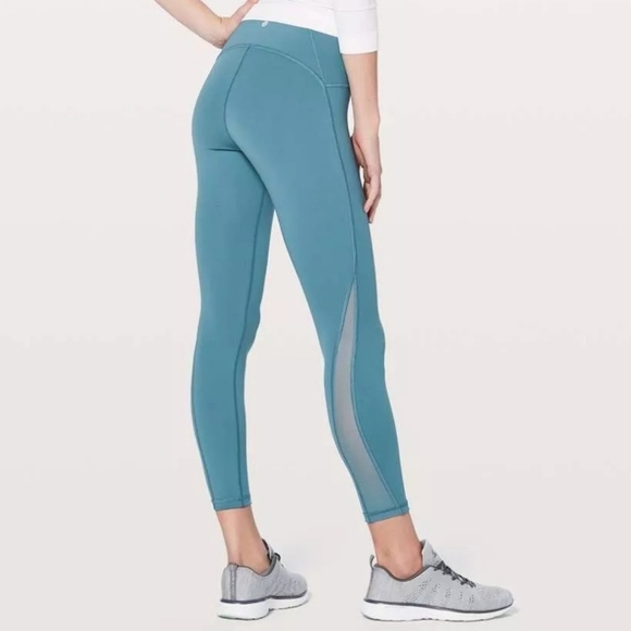 Lululemon Train Times 25" Teal Leggings Size 8 Full-On Luxtreme Work Tights - Picture 2 of 11